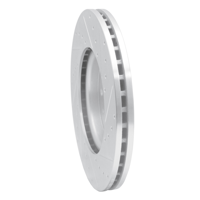 Buick Regal Sportback Brake Rotor (1) - Front Left - R1 Concepts - Drilled & Slotted - Silver - `16-`21